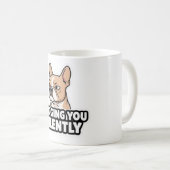 Dich schweigend beurteilend - Rehbraune Französisc Kaffeetasse (VorderseiteRechts)