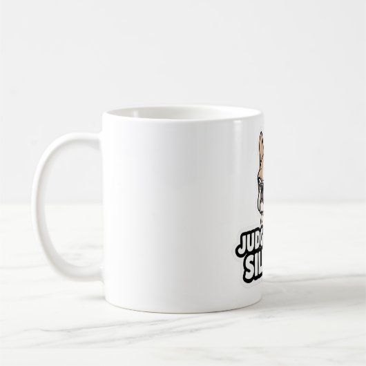 Dich schweigend beurteilend - Rehbraune Französisc Kaffeetasse (Links)