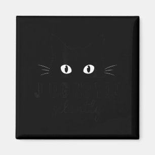 Dich schweigend beurteilende lustige schwarze Katz Magnet