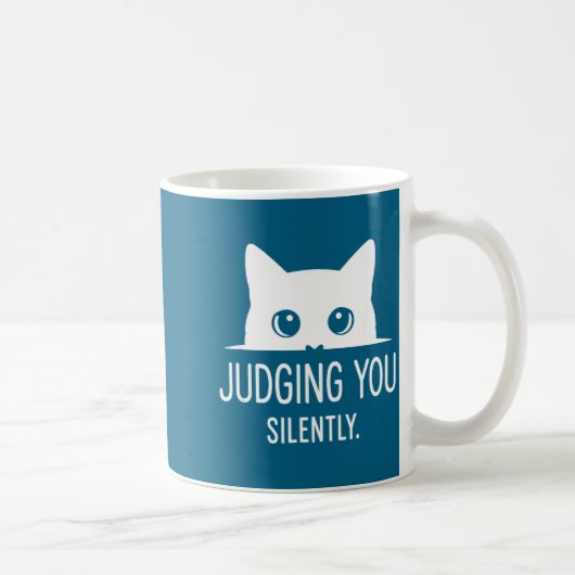 Dich schweigend verurteilend - Lustige Katze Kaffeetasse (Rechts)