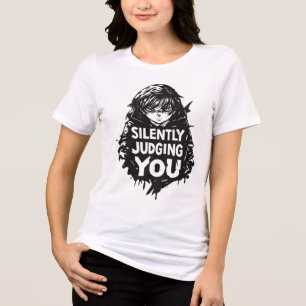 Dich stillschweigend verurteilend Dark Anime Tinte Tri-Blend Shirt
