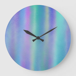 Dichroic Glass Rainbow Colors Art Große Wanduhr