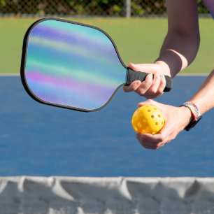 Dichroic Glass Rainbow Colors Art Pickleball Schläger