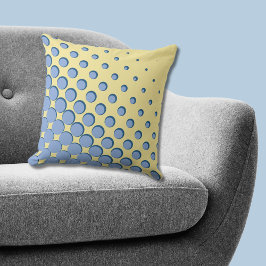 Dichte regelmäßige blaugelbe Halbtonpunkte Kissen