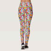 Dichte Retro-Primärfarben-Abstraktes Gekritzel Leggings (Rückseite)