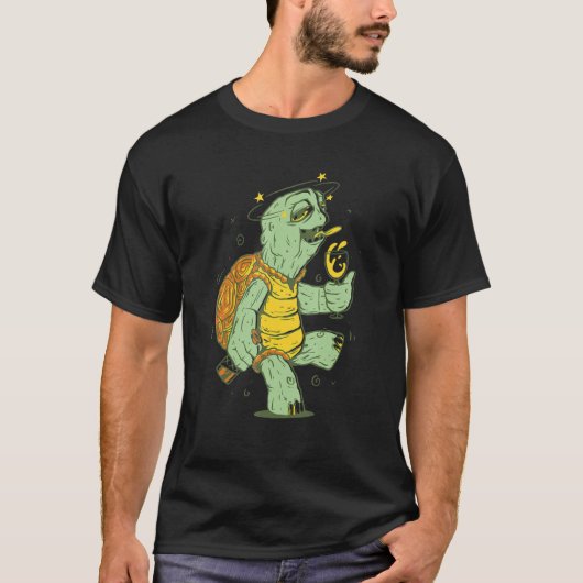 Dichte Tiere Partying Turtle ist Betrunken T-Shirt (Vorderseite)