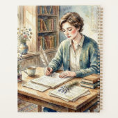 Dichter Ästhetik, Monogramm Wasserfarbe Whimsical  Planer (Rückseite)