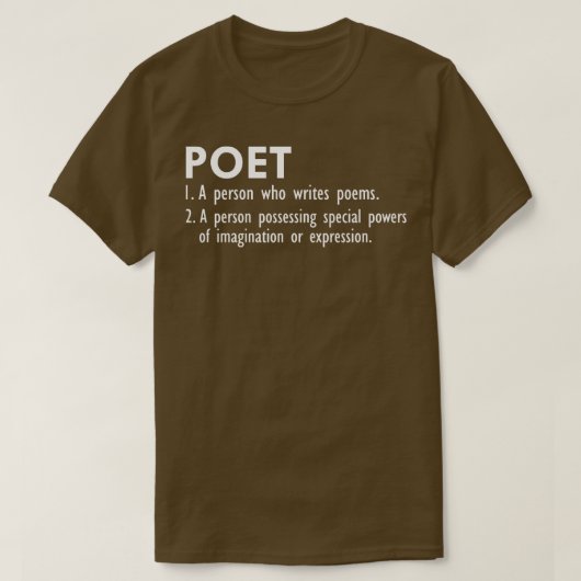 Dichter Definition w T-Shirt (Design vorne)