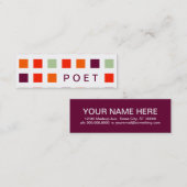 DICHTER (Modquadrate) Mini Visitenkarte (Vorne/Hinten)