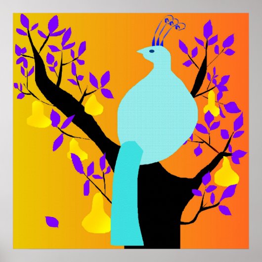 Dichter Partridge in einem gereizten schwarzen Bir Poster (Vorne)