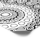 Dichtes Blumen-Mandala-Fliesenmuster-Malvorlage Poster (Ecke)