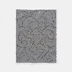 Dichtes Schwarz Weiß Geometrisch, Fleece-Decke[cit Fleecedecke