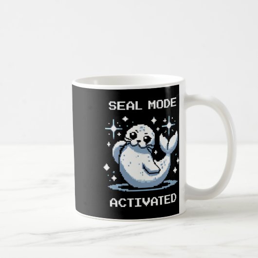 Dichtungsmodus Aktiviert Pixelkunst-Dichtung Retro Kaffeetasse (Rechts)