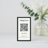 dick Border Connect in Social Media Green QR Visitenkarte (Stehend Vorderseite)
