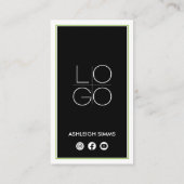 dick Border Connect in Social Media Green QR Visitenkarte (Rückseite)