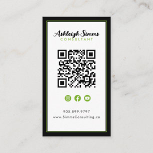dick Border Connect in Social Media Green QR Visitenkarte
