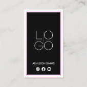 dick Border Connect in Social Media Pink QR Visitenkarte (Rückseite)