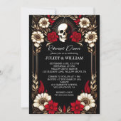 Dick Claret Ruby Heart Red Black Probe Dinner Einladung (Vorderseite)