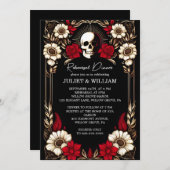 Dick Claret Ruby Heart Red Black Probe Dinner Einladung (Vorne/Hinten)