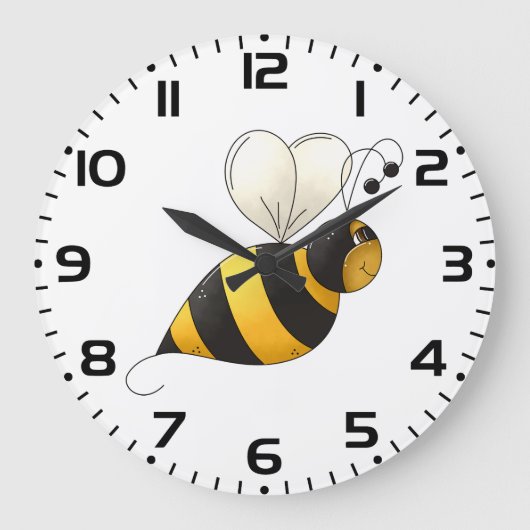 Dick geflügelte Hummel Große Wanduhr (Vorderseite)