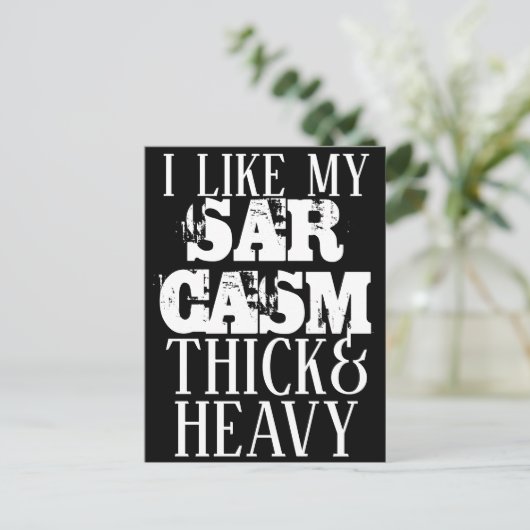 Dick & Heavy Sarcasm Postkarte (Stehend Vorderseite)