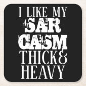 Dick & Heavy Sarcasm Rechteckiger Pappuntersetzer (Vorderseite)