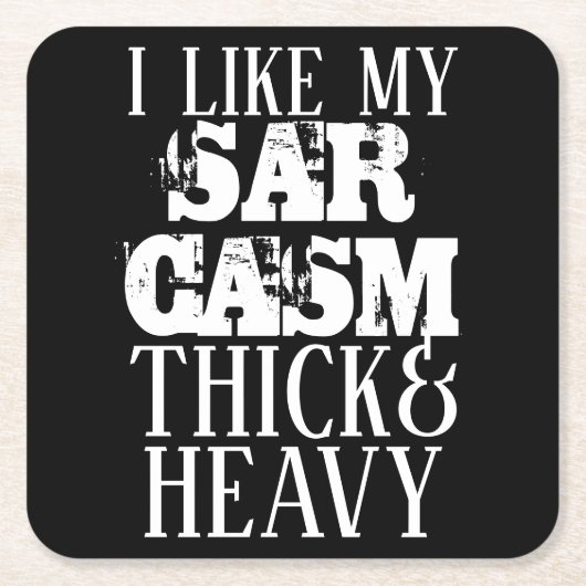 Dick & Heavy Sarcasm Rechteckiger Pappuntersetzer (Vorderseite)