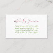 Dick Lush Bouquet DIY Handmade Skincare Wellness-C Visitenkarte (Rückseite)