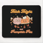 dick Oberschenkel und Pumpkin Pies Funny Retro Gro Mousepad (Vorne)