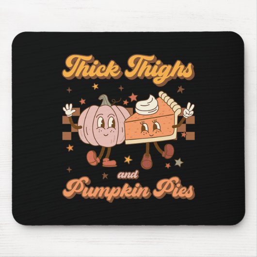 dick Oberschenkel und Pumpkin Pies Funny Retro Gro Mousepad (Vorne)
