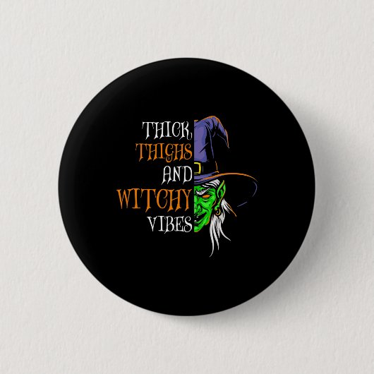 dick Oberschenkel und witzige Vibes Retro Simplist Button (Vorderseite)