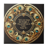 Dick Peacock Feather Frame Bibel Verses Fliese (Vorderseite)