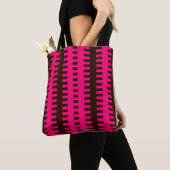 Dick Pink und Schwarz Zipper-Muster Tasche (Von Nahem)