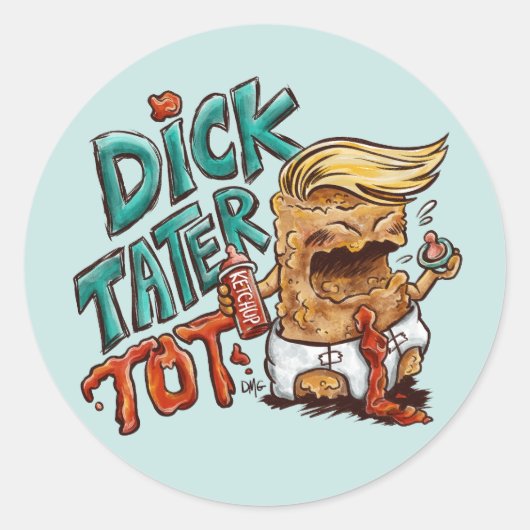 Dick-Tater-Tot Runder Aufkleber (Vorderseite)