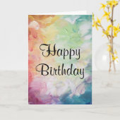 dick Textured Abstrakt Paint Happy Birthday Karte (Gelbe Blume)