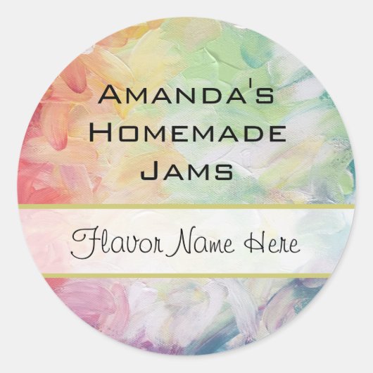 Dick Textured Abstrakt Paint Jam Runder Aufkleber (Vorderseite)