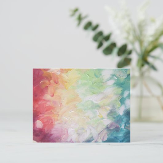 dick Texturierte Abstrakte Farbe Postkarte (Stehend Vorderseite)