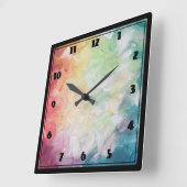 dick Texturierte Abstrakte Farbe Quadratische Wanduhr (Winkel)