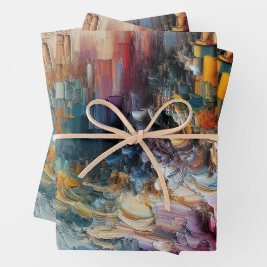 dick Texturierte Farbmuster Geschenkpapier Set (Beispiel)