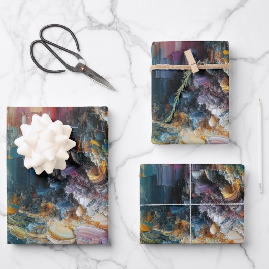 dick Texturierte Farbmuster Geschenkpapier Set (Vorderseite)