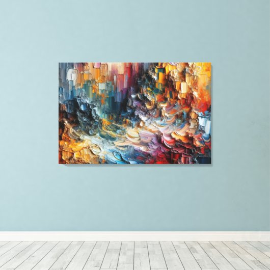 dick Texturierte Farbmuster Leinwanddruck (Insitu (Holzboden))