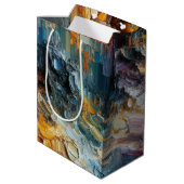 dick Texturierte Farbmuster Mittlere Geschenktüte (Rückseite Schrägansicht)