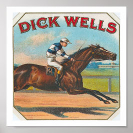 Dick Wells Vintages Pferderennen Poster