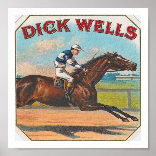 Dick Wells Vintages Pferderennen Poster (Vorne)