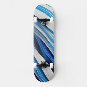 Dickdarmformen in Blau und Weiß Skateboard