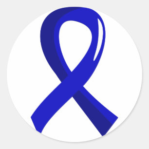 Dickdarmkrebs Blue Ribbon 3 Runder Aufkleber