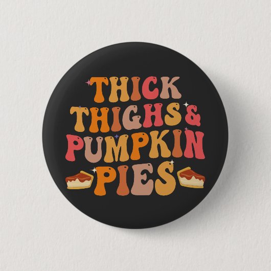 Dickdick & Pumpkin Pies Funny Erntedank Button (Vorderseite)