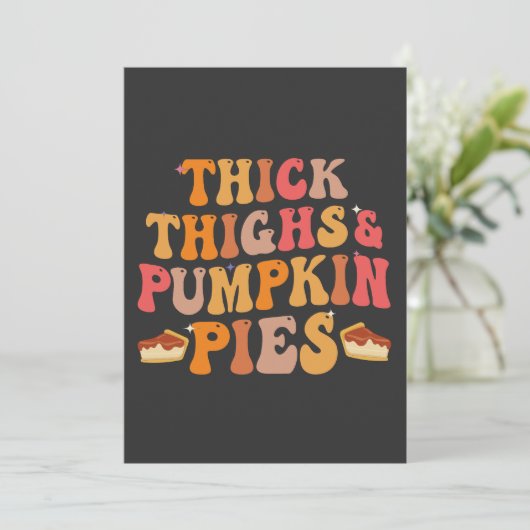 Dickdick & Pumpkin Pies Funny Erntedank Einladung (Stehend Vorderseite)