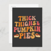 Dickdick & Pumpkin Pies Funny Erntedank Einladungspostkarte (Vorne/Hinten)