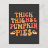 Dickdick & Pumpkin Pies Funny Erntedank Einladungspostkarte (Vorderseite)